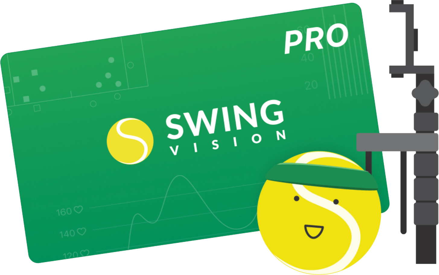 SwingVision Pro phone mount and Swing Stick